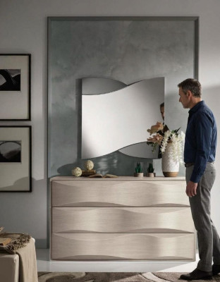 Set Kommode mit Spiegel Kommoden Konsole Gruppe Holz Schränk Schlafzimmer Modern