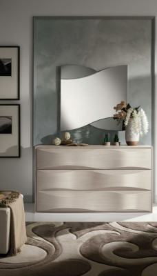 Set Kommode mit Spiegel Kommoden Konsole Gruppe Holz Schränk Schlafzimmer Modern