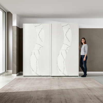 Schränke Kleiderschrank mit Schwebetüren Schlafzimmer Schrank Holz Design Modern