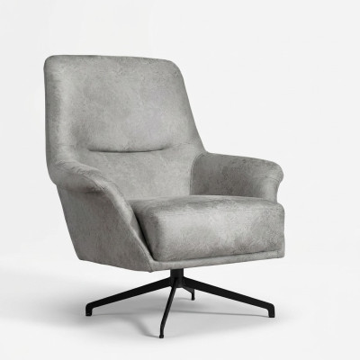 Sessel Design Couch Sofa Relax Leder Lounge Club Sitzer Luxus Sitz Grau Modern