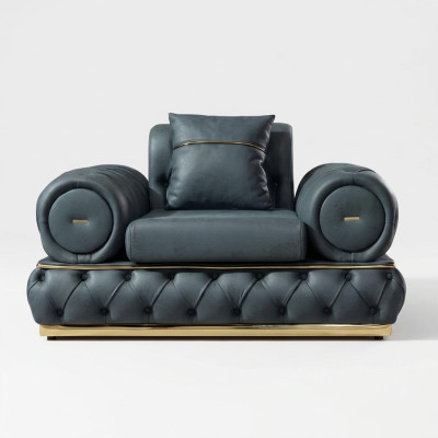 Sessel Chesterfield Sitz Barock Rokoko Klassische Möbel Wohnzimmer Polster Neu