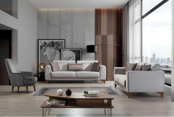 Sofagarnitur 3+3+1 Sitzer Garnitur Design Sofas Sofa Couch Polster Sitz Couch
