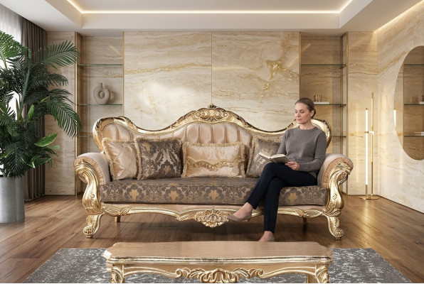 Sofa 3 Sitzer Sofas Sitz Klassische Couch Luxus Textil Wohnzimmer Dreisitzer Neu