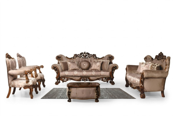 Sofagarnitur 3+3+1+1 Sitzer Couchtisch Garnitur Sessel Sofas Sitz Stoff Set 5tlg