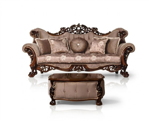 Sofa 3 Sitzer Klassischer Dreisitzer Sofas Stoff Textil Design Barock Rokoko Neu