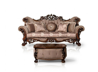 Sofa 3 Sitzer Klassischer Dreisitzer Sofas Stoff Textil Design Barock Rokoko Neu