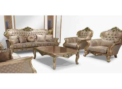 Luxus Garnitur Sofagarnitur 3+1+1 Sitzer Sofa Stoff Sofas Klassische Barock Neu