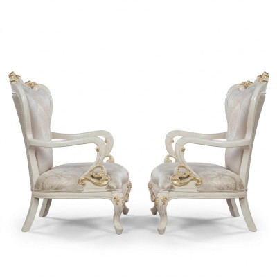 Ohrensessel Sessel Design Polster Barock Sofa Couch Textil Sitz Wohnzimmer Stil
