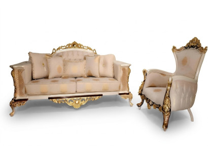 Sofagarnitur 3+1 Sitzer Luxus Set Sofa Sessel Sofas Relax Polster Design Barock