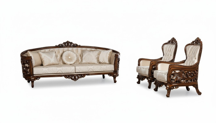 Garnitur Gruppe Sofagarnitur 3+1+1 Sitz Sofa Sessel Sofas Stoff Wohnzimmer 3tlg