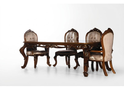 Luxus Esszimmer Esstisch Stuhl Gruppe Garnitur Set Holz Tisch Tische 5tlg. Sets