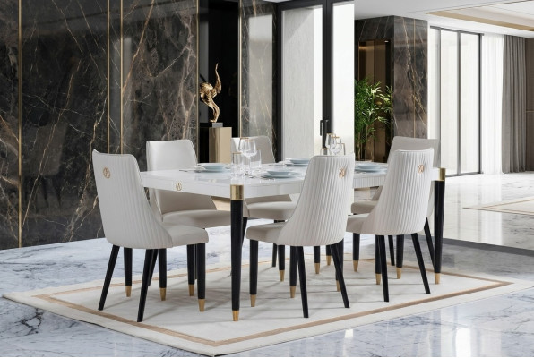 Ess Gruppe Holz Tisch Tische 7tlg Komplett Set Esstisch 6x Stühle Esszimmer Set