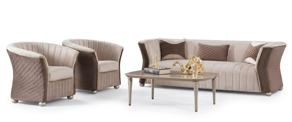 Polster Garnitur Sofas Couch Designer Sofagarnitur 3+1+1 Sitzer Stoff Couchen