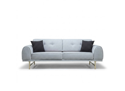 Grauer Moderner 3-Sitzer Designer Wohnzimmer Couch Luxus Polstersofa