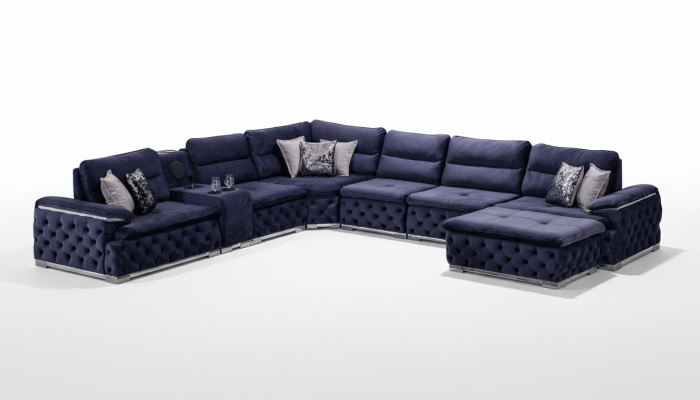 Ecksofa U-Form Chesterfield Sofa Wohnzimmer Möbel italienischer Stil