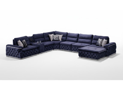Ecksofa U-Form Chesterfield Sofa Wohnzimmer Möbel italienischer Stil