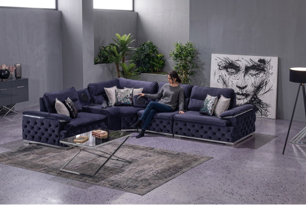 Design Ecksofa Stoff L-Form Modern Style Polstermöbel Wohnzimmer Gruppe