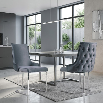 Esszimmer Lehnstuhl Polsterstuhl Stuhl ohne Armlehne Luxus Wohnzimmer