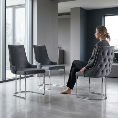 Stühle Esszimmer Garnitur 2x Stuhl Weicher Stuhl italienischer Stil