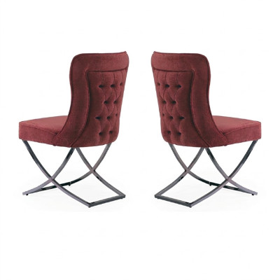 Chesterfield Hotel Garnitur Textil Polster Gruppe 2x Set Design Stuhl