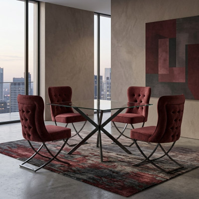 Esszimmer Stuhle Garnitur Sessel Design 4x Stühle Set Gruppe Polster