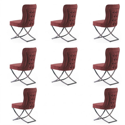 Design Stuhl Set 8 Textil Stühle Gastro Stoff Esszimmer Polster Gruppe