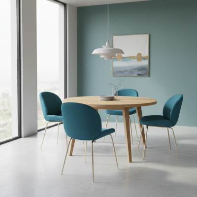Gepolsterte Esszimmer Stühle 4x Stuhl Gruppe Garnitur Stoff Design