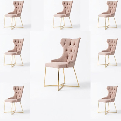 Design 8x Stühle Gruppe Set Polster Esszimmer Stuhl Garnitur Sessel