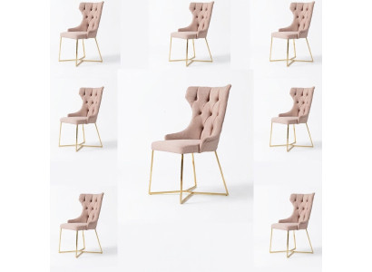 Design 8x Stühle Gruppe Set Polster Esszimmer Stuhl Garnitur Sessel