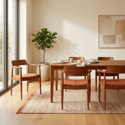 Set 6 Stühle Luxus Design Polster Massiv Holz Sitz Büro Esszimmer