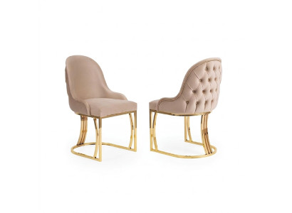 Esszimmer Stühle Holz Luxus Stuhl Beige Wohnzimmer italienischer Stil