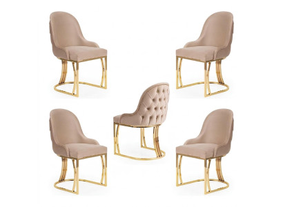 Esszimmer Textil Gastro Stuhl Design Set 4x Sessel Stoff Polster Stühle