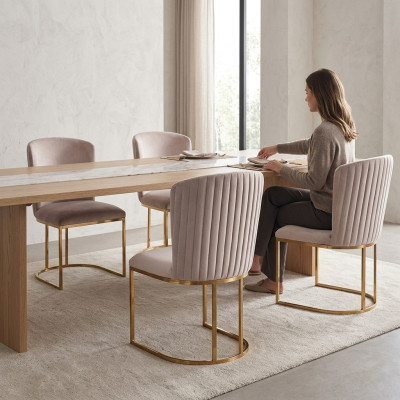 Italienischer Stil Set Design Lehn Stühle Polster Sessel Gruppe Garnitur