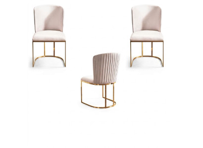 Italienischer Stil Set Design Lehn Stühle Polster Sessel Gruppe Garnitur