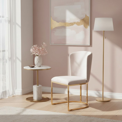 Stuhl 4x Stühle Gruppe Set Wohn Esszimmer Garnitur Stil Textil Moderne