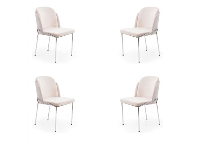 Stuhl 4X Stühle Gruppe Garnitur Esszimmer Sessel italienischer Stil