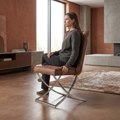 Esszimmer Stühle Holz Luxus Sessel Stuhl Braun Lehnstuhl Wohnzimmer