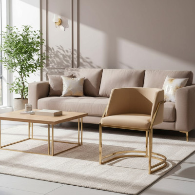 Küche Esszimmer Modern 4x Sessel Stuhl Edelstahl Stoff Polster Stühle