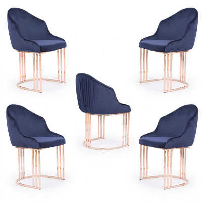 Designer Sessel luxus Ess Zimmer 4x Stuhl Stühle Polster Textil Modern