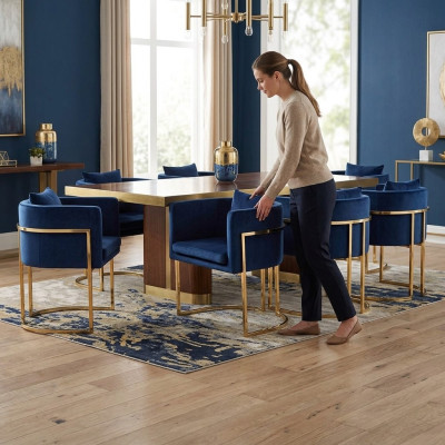 GruppeTextil Polster Stühle Gastro Esszimmer Stoff Design Set 6 Stuhl