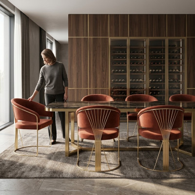 Design Polster Sitz 6 Stühle Gruppen Garnitur Sessel Lounge Set Luxus