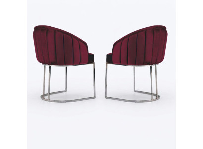 Designer Metall Stoff Polster Stühle Gastro Esszimmer Modern 2x Sessel