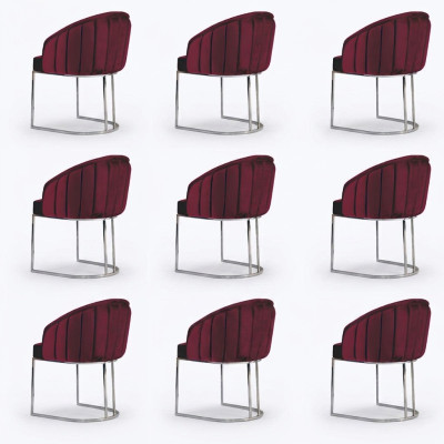 Garnitur Stühle Polster Lehn Design Holz Gruppe Neu Ess Zimmer 8 Stuhl