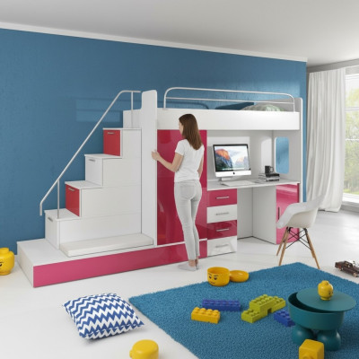Hochbetten Etagenbett Hochbett Blau Kinderzimmer Betten Etagen Rosa Bett Neu