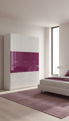 Schrank Kleiderschrank Kinder Kinderzimmer Unisex Kinderzimmer Möbel Lila Weiß