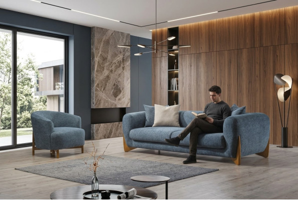 Wohnzimmer Klassische Sofagarnitur 3 Sitzer Italienischer Stil Sessel Neu 2tlg.