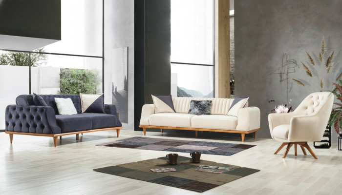 Sessel Beige 1 Sitzer Wohnzimmer Klassische Design Chesterfield