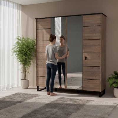Kleiderschrank Braun Jugend Schlafzimmer Schrank Kinderzimmer Design Modern Neu