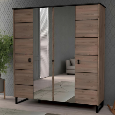 Kleiderschrank Braun Jugend Schlafzimmer Schrank Kinderzimmer Design Modern Neu