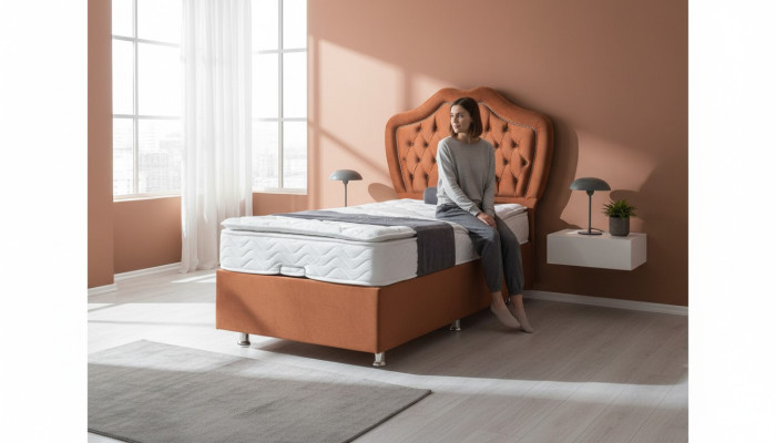 Bett Braun Einzelbett Boxspring Betten Luxus Schlafzimmer Chesterfield